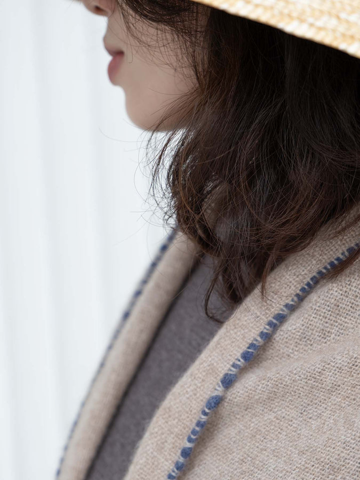 Stort skjerf 100% cashmere beige
