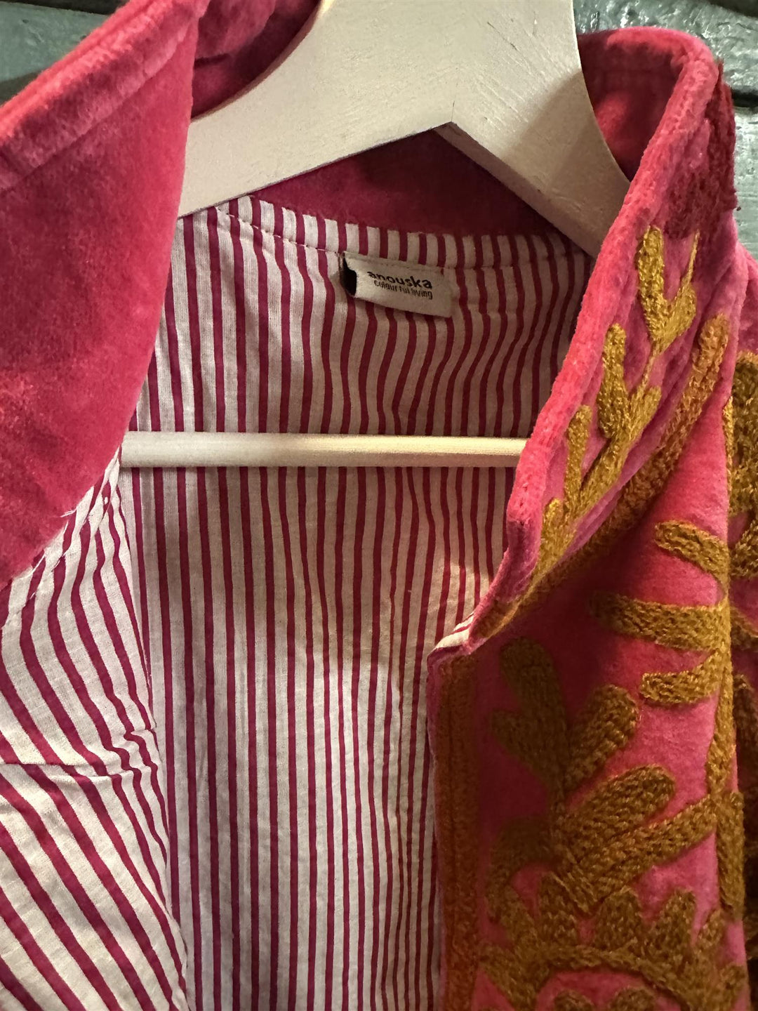 Lang brodert velur kimono nr 3