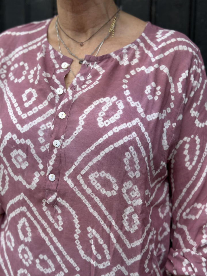 Cecilie lang tunika bandani mauve