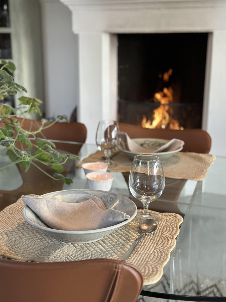 Spisebrikke avlang velur 35x50 cm  Curry