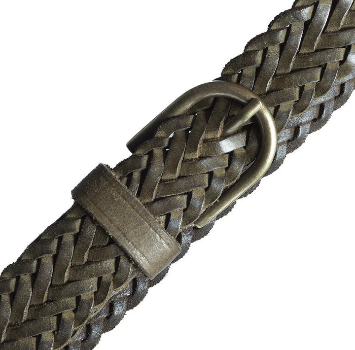Flettet belte 85 cm army green