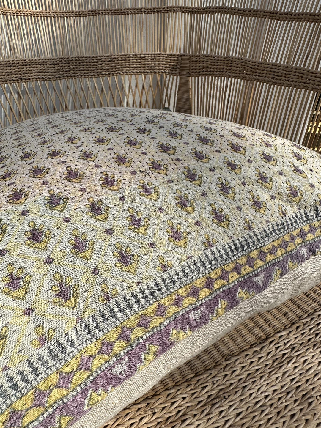 Putetrekk vintage kantha 50x50 cm Nr 123