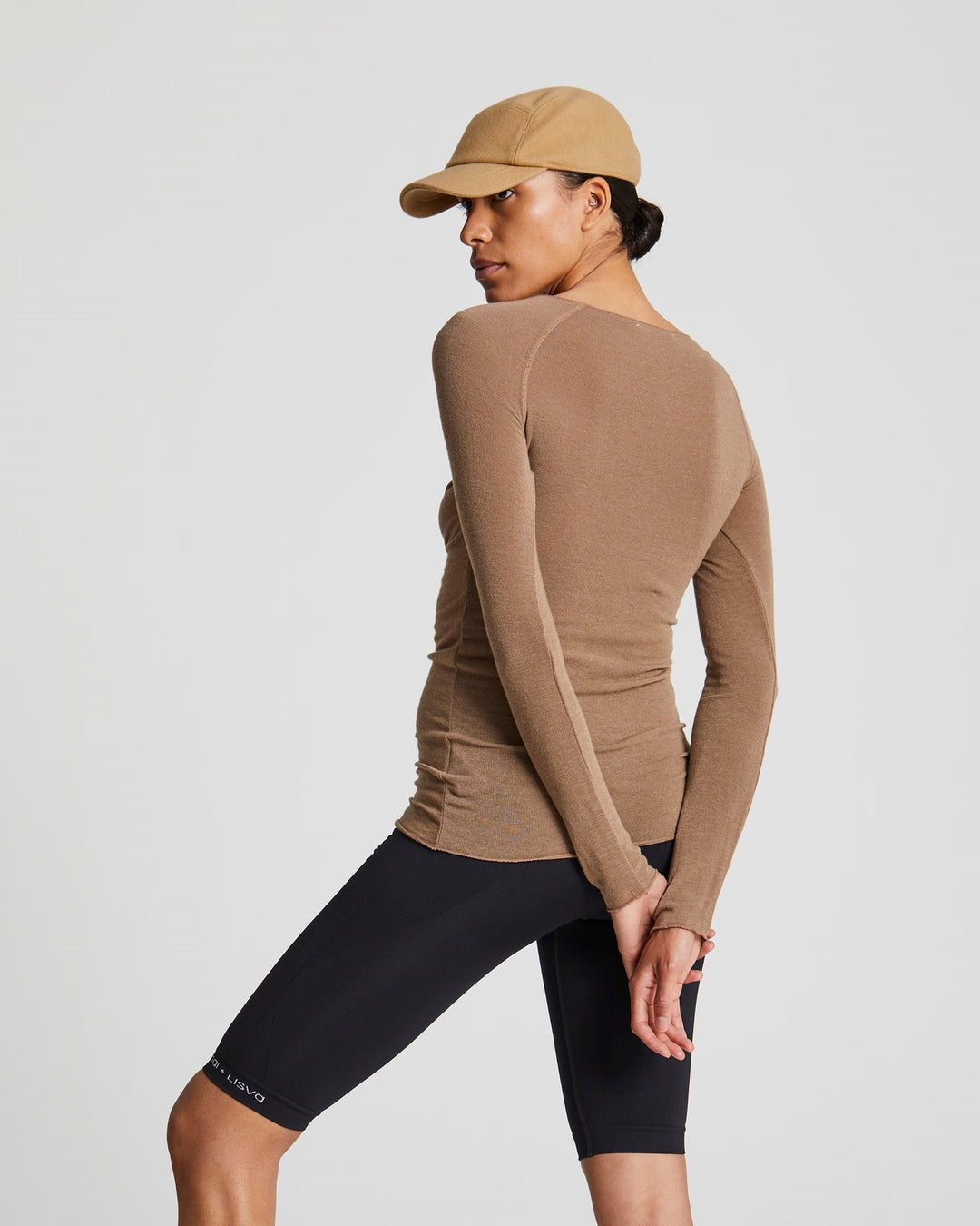 Thyra L/S wool top wood smoke