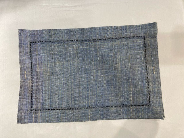 Spisebrikke 30 x 45 cm raffia jeans blue 4 stk