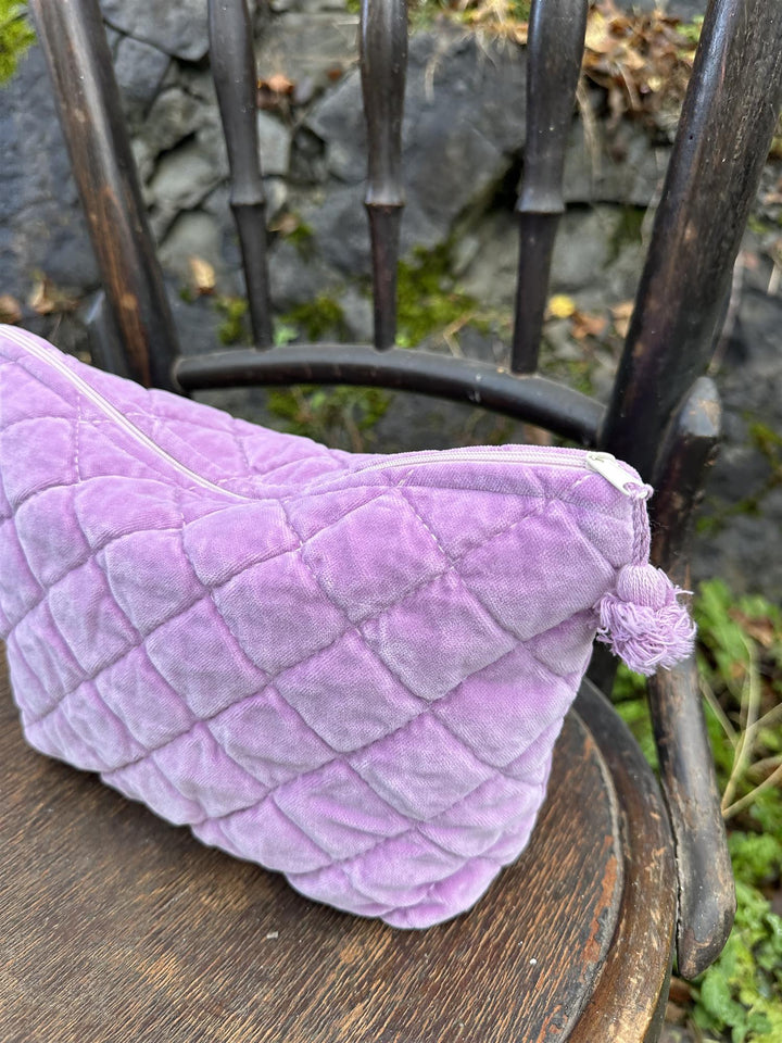 Toalettmappe velur lilac