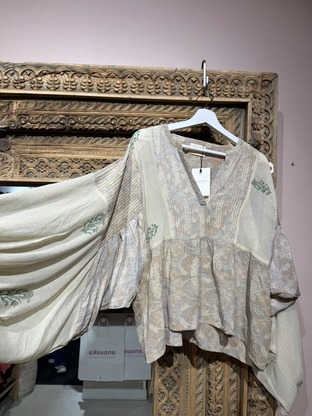 Bibi Balloon 100% silke bluse #141