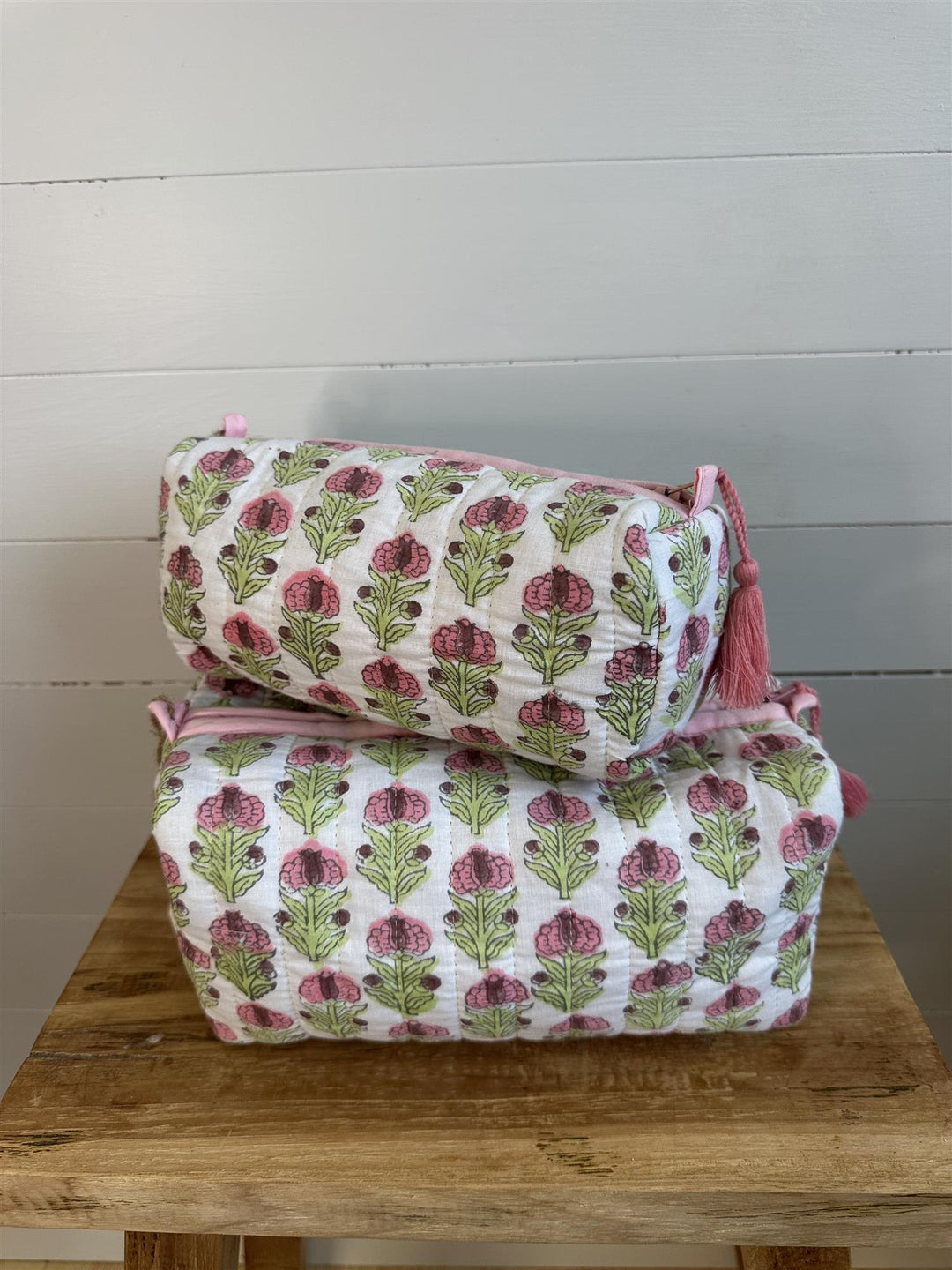 Toalettmappe blokktrykket Viviene