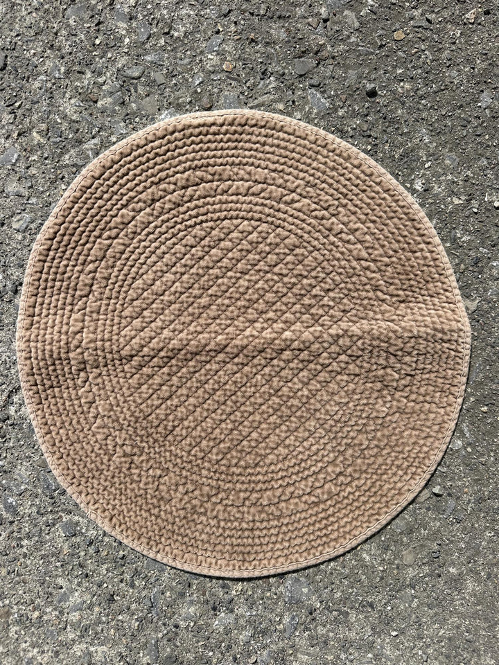 Spisebrikke velur rund Ø: 40 cm latte