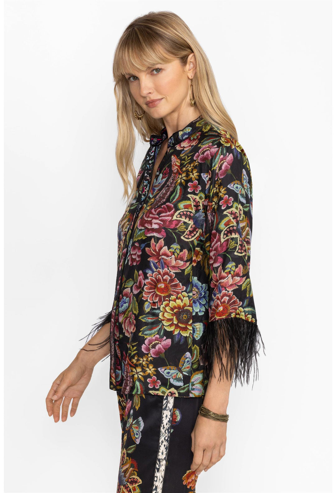 Lewella feather kimono