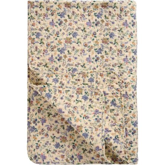 Quilt 130x180 cm med lilla og brune blomster