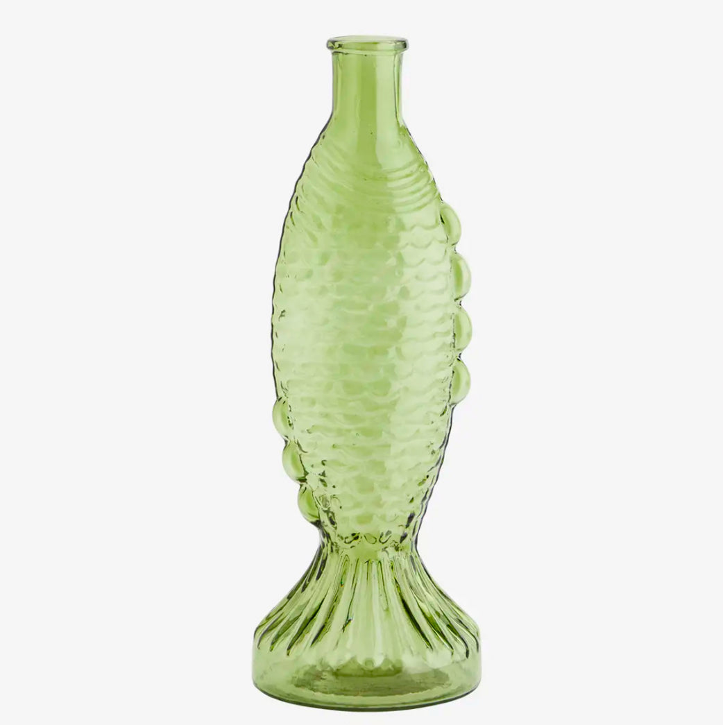 Glassvase fish green