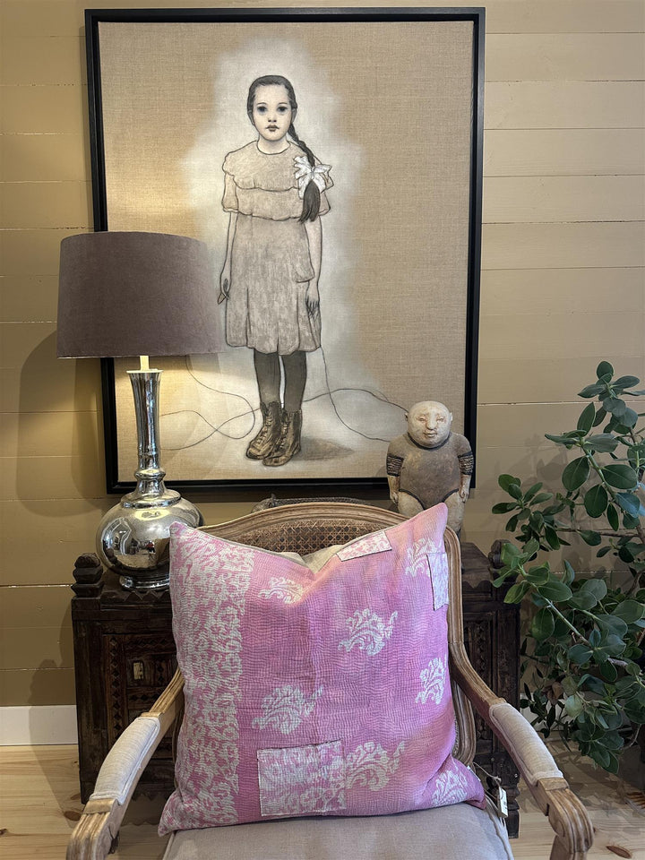 Putetrekk vintage kantha 60 x 60 cm Nr 20