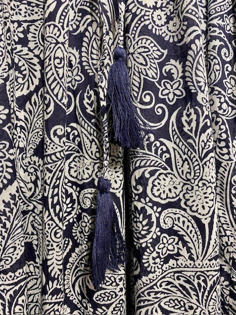 Maria lang kjole blue  paisley