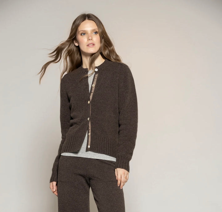 Cara cardigan chocolate melange