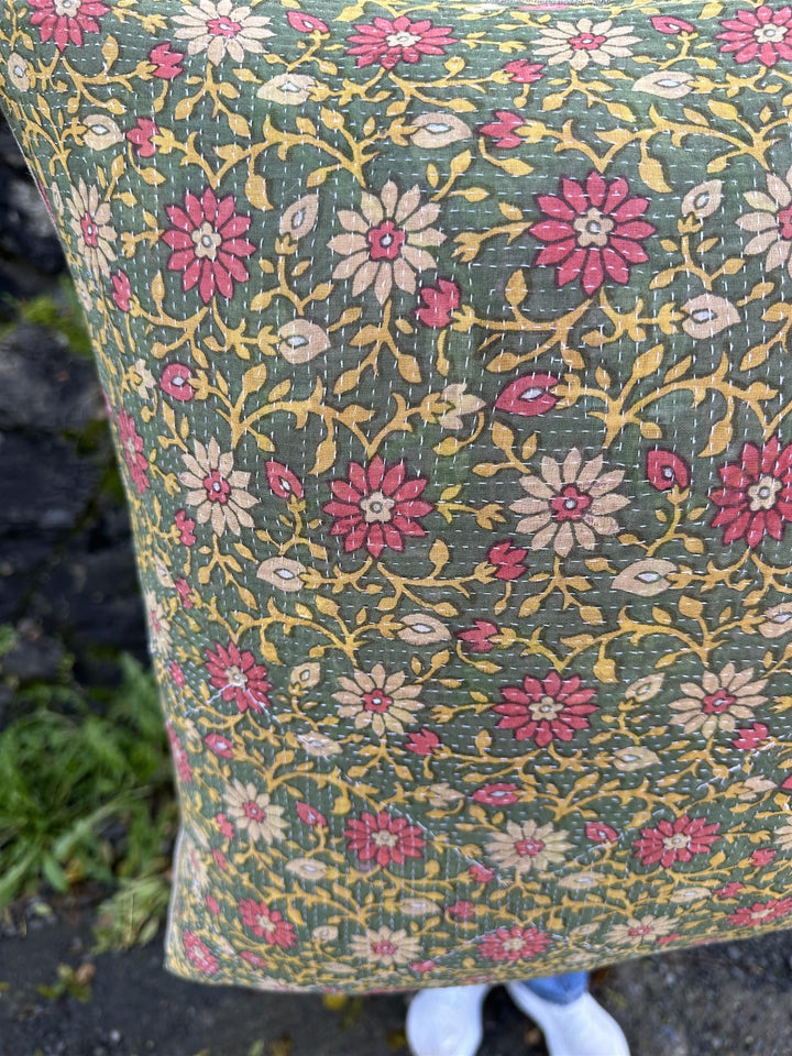 Putetrekk vintage kantha 50x50 cm Nr 95