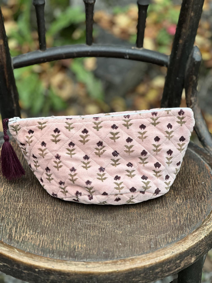 Sminkepung velur Fiori pink