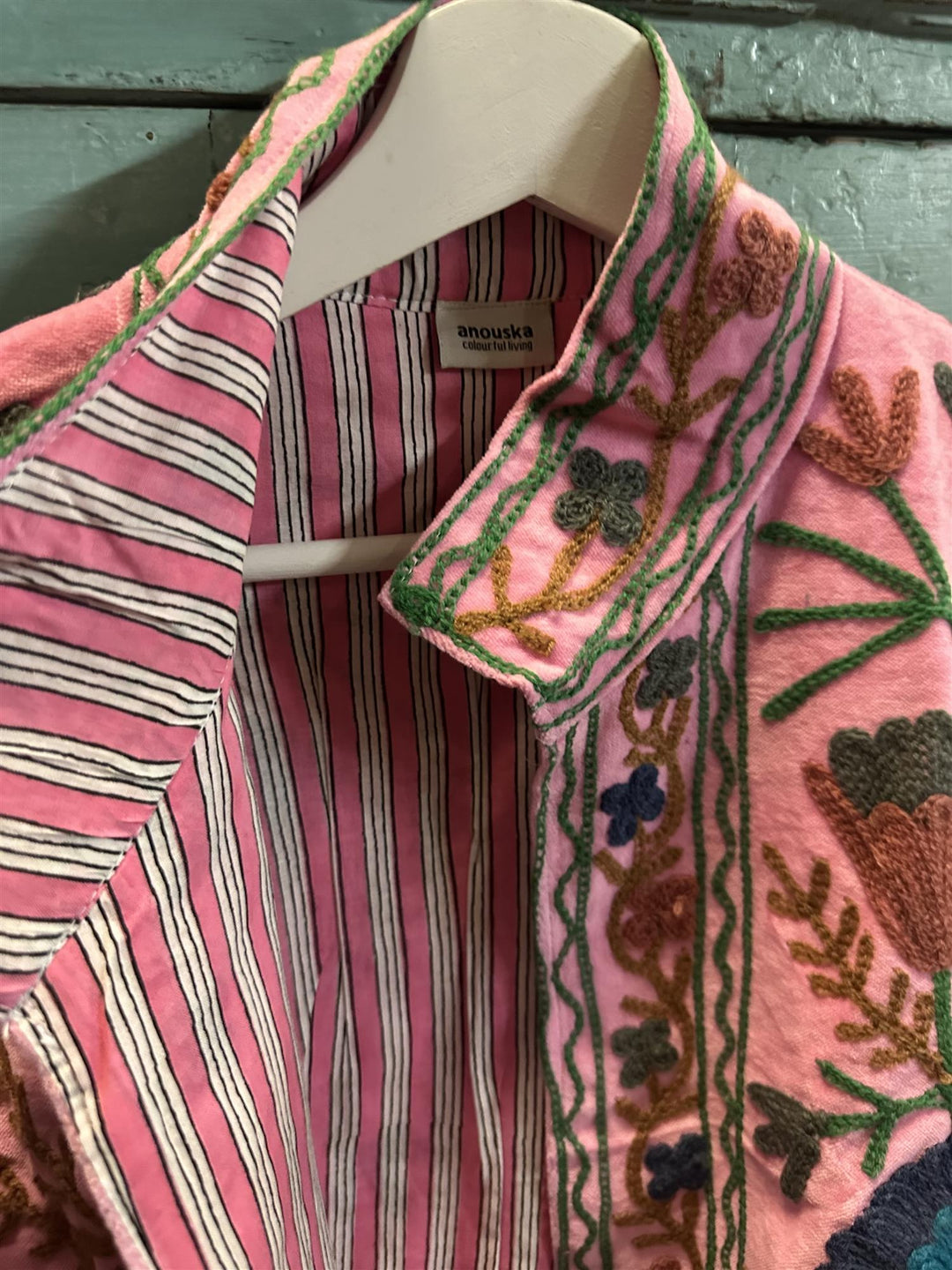 Anouska jakke velur med broderier light pink