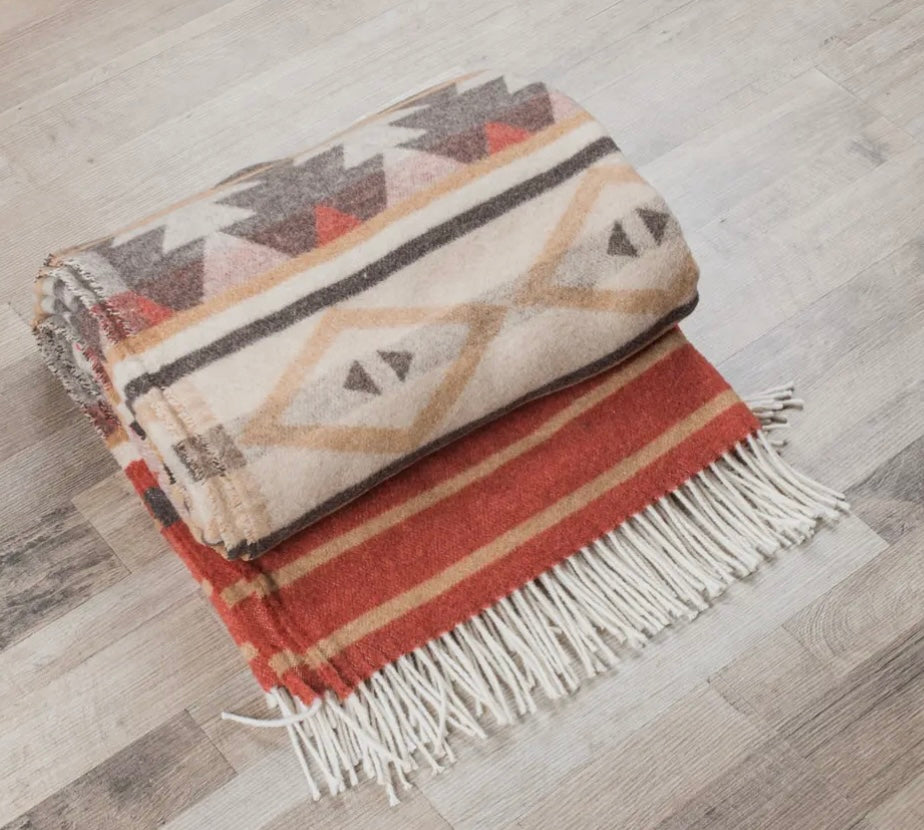 Pledd Wild beige/bordeaux