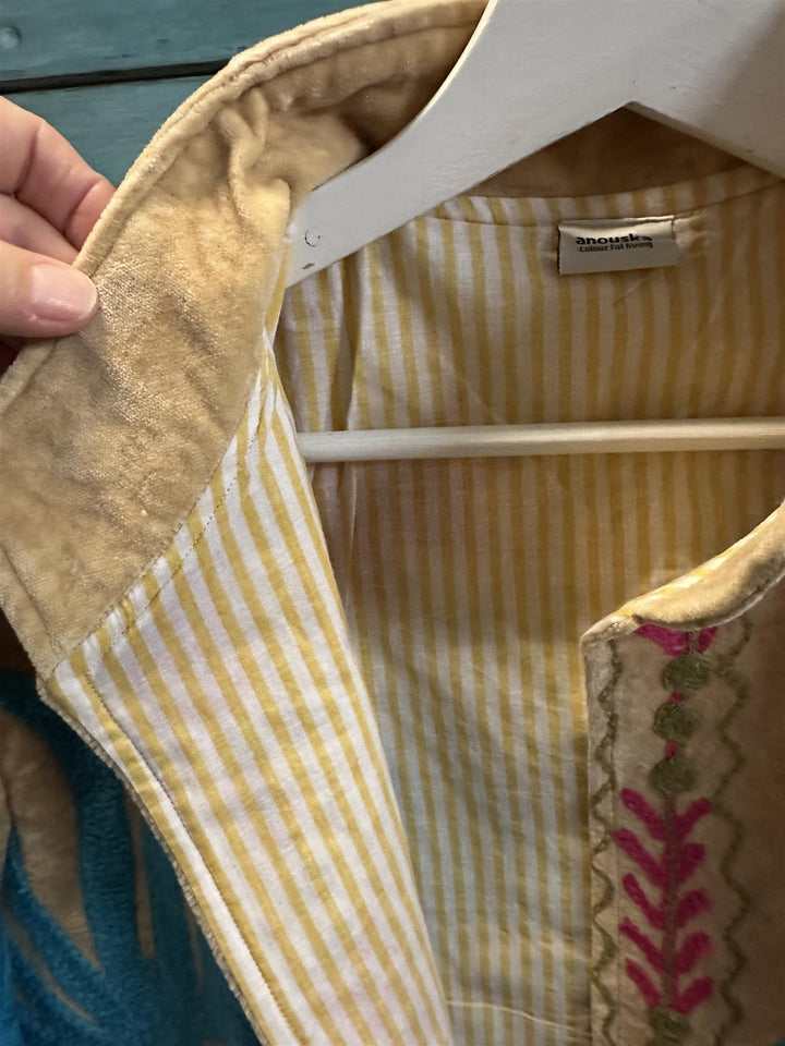 Anouska jakke velur med broderier beige