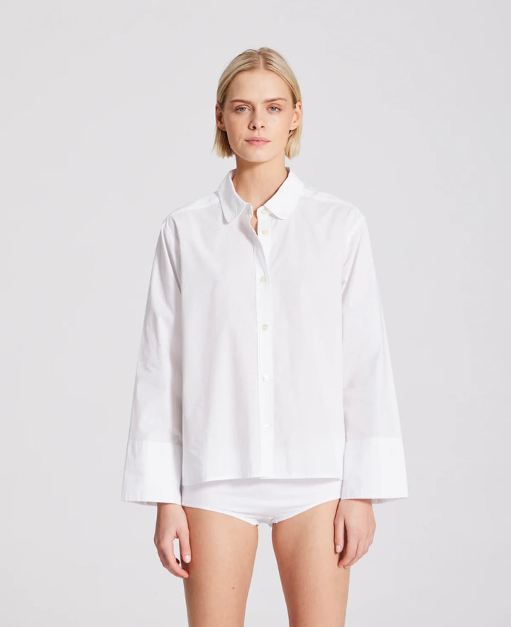 Flora skjorte poplin white