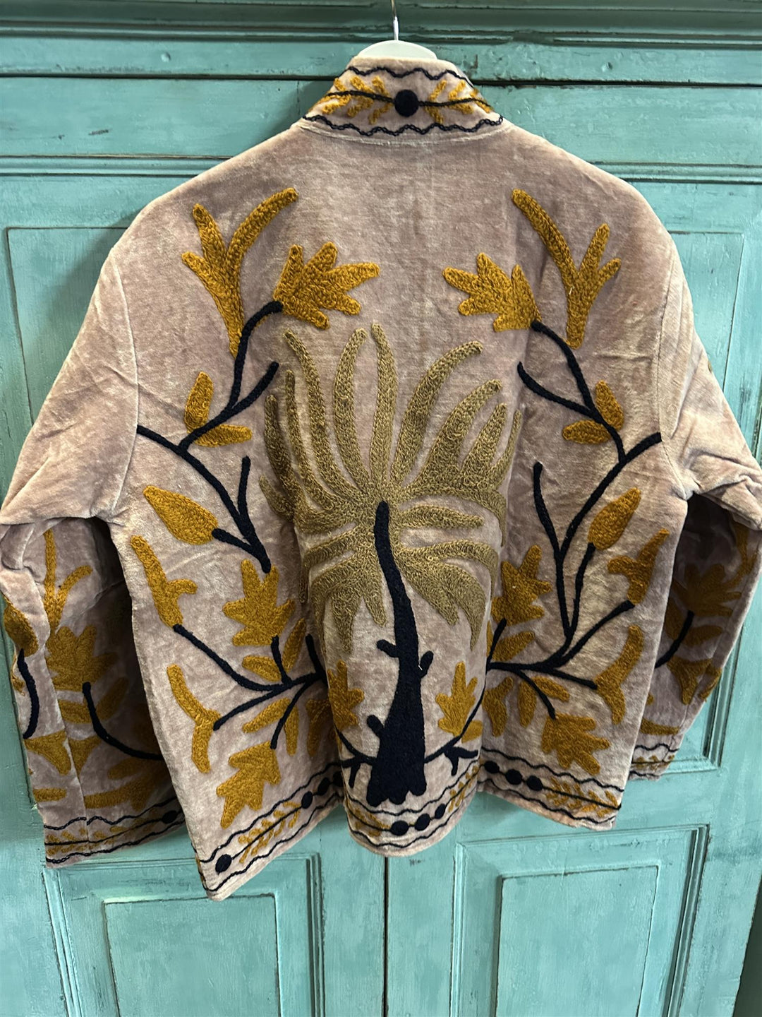 Anouska jakke velur med broderier dusty pink