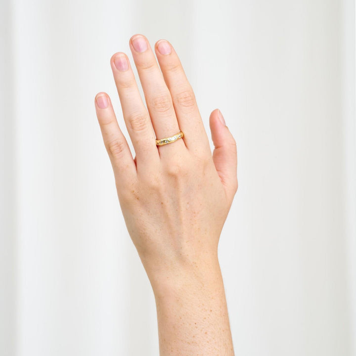 Lyra ring zirkoner sølvforgylt ass