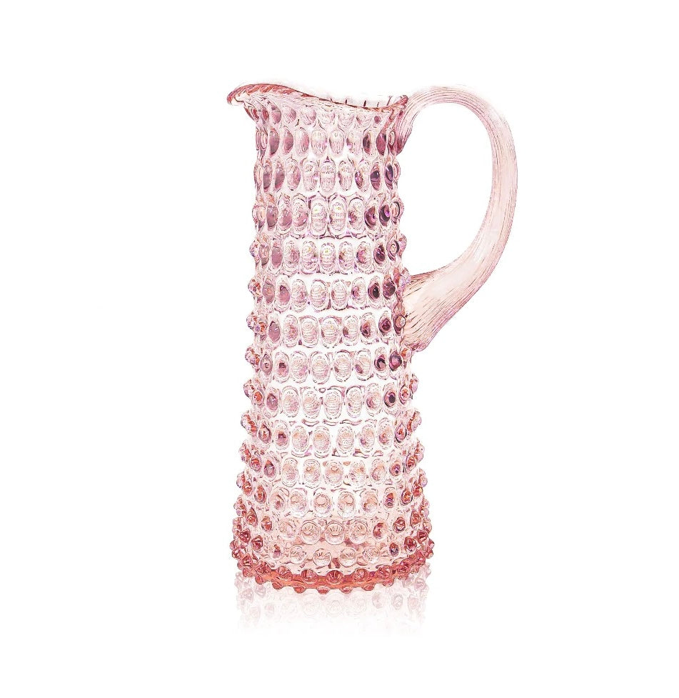 Hobnail tall jug rosaline