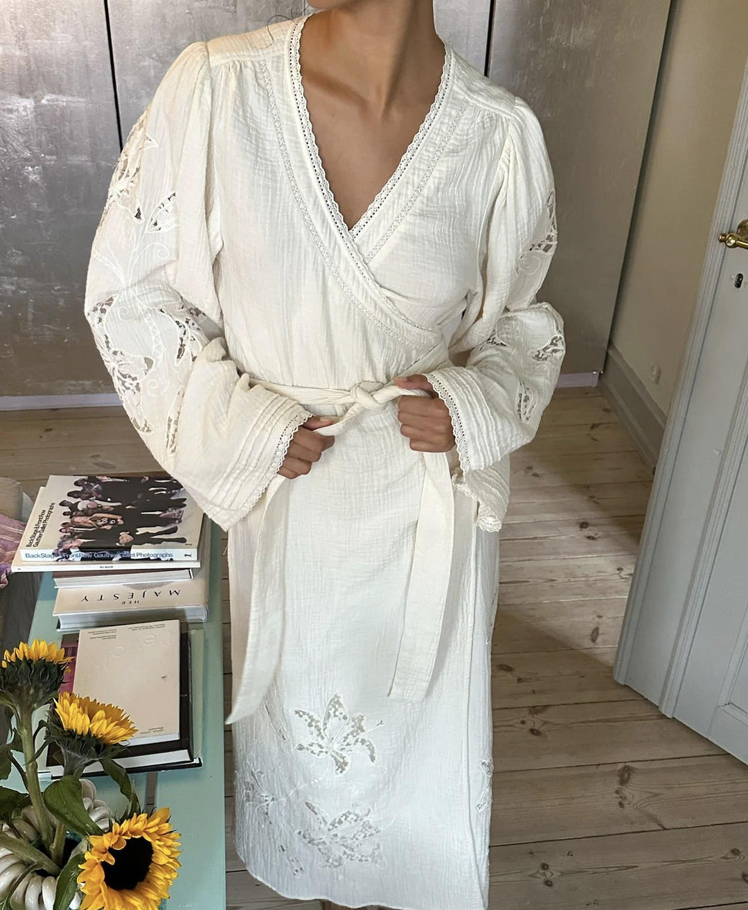 Winfrey omslagskjole offwhite