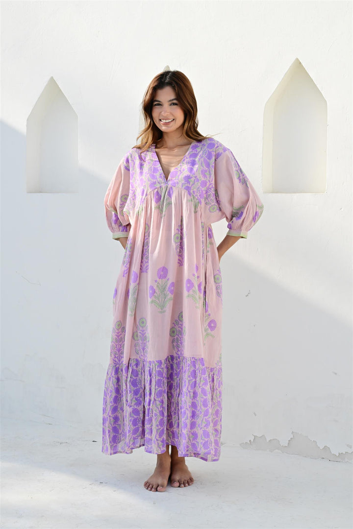 Antibes lang kjole powder pink