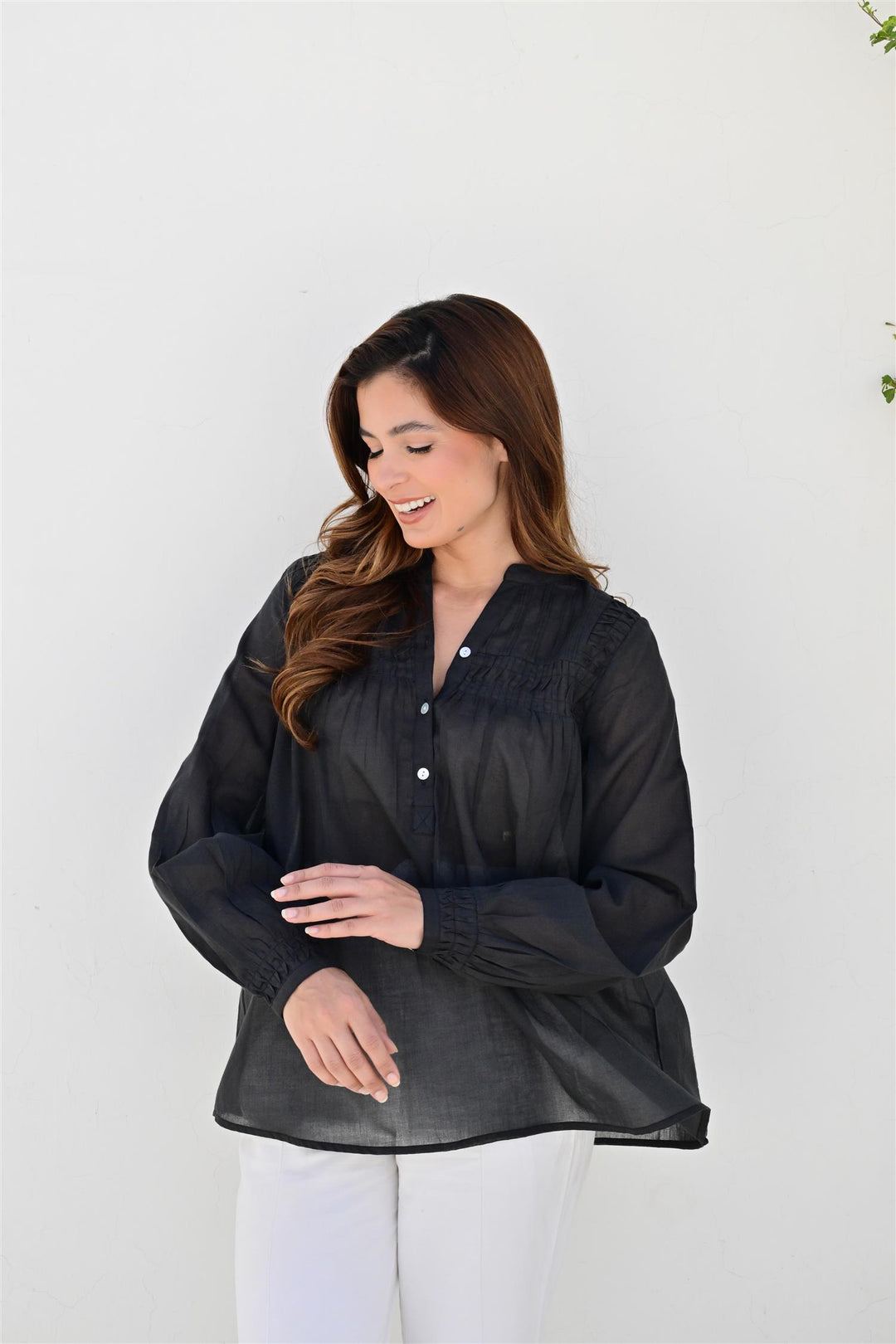 Provence bluse black ink