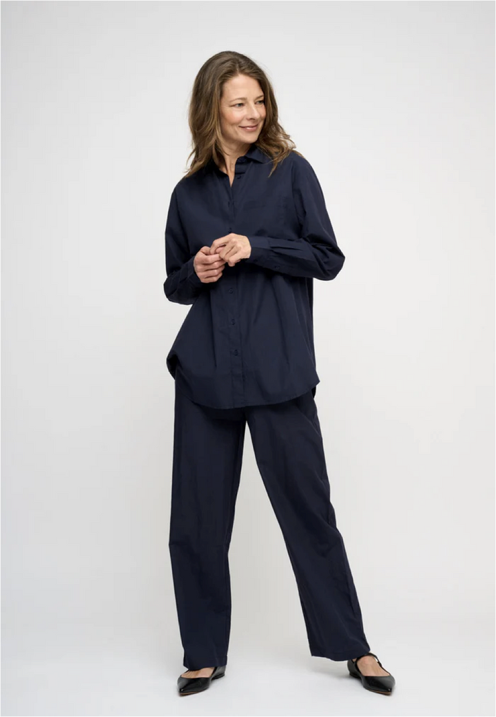 Gaia skjorte poplin dark navy