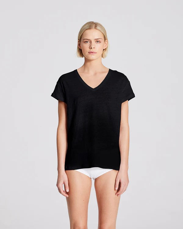 Simone t-skjorte lin black