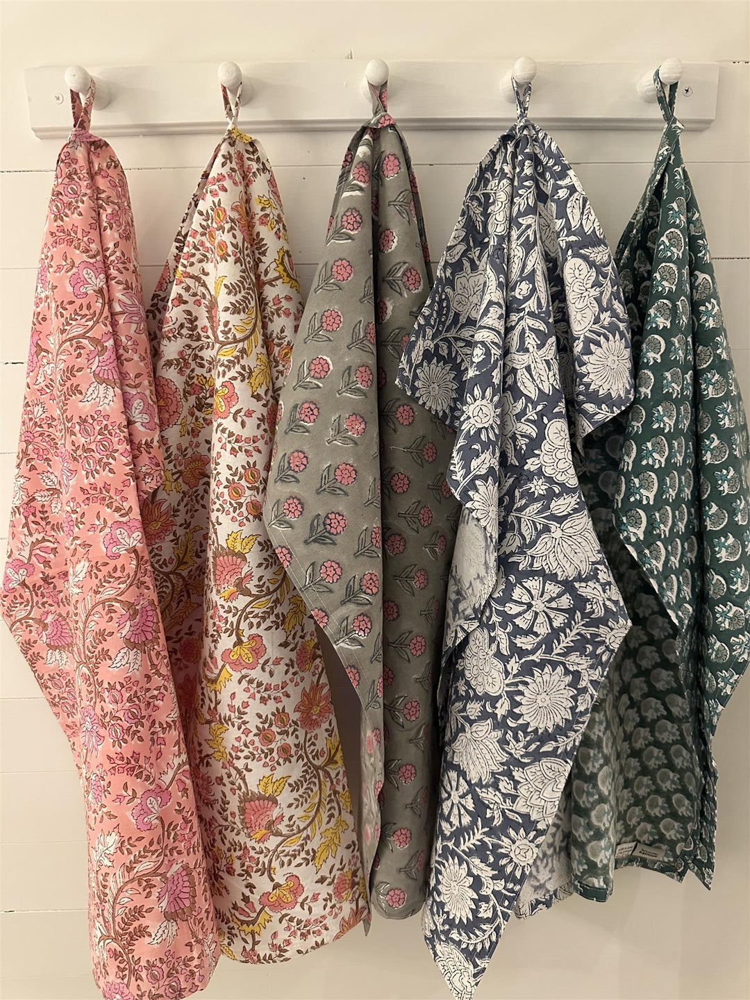 Kjøkkenhåndkle Fleur yellow blokkprint