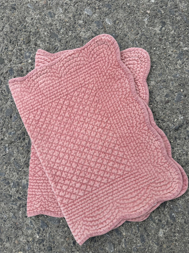 Spisebrikke avlang velur 35x50 cm Dusty rose