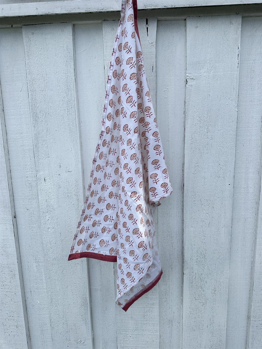Kjøkkenhåndkle  blokkprint rød