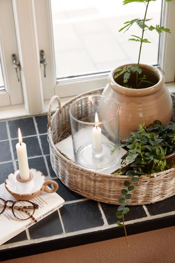 Munnblåst telysholder H: 15 cm