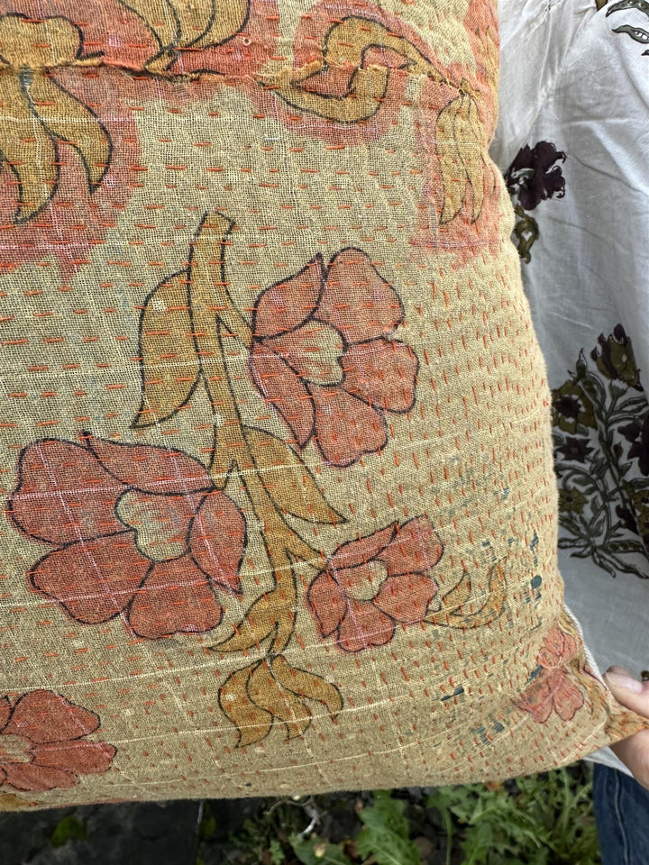 Putetrekk vintage kantha 50x50 cm Nr 94