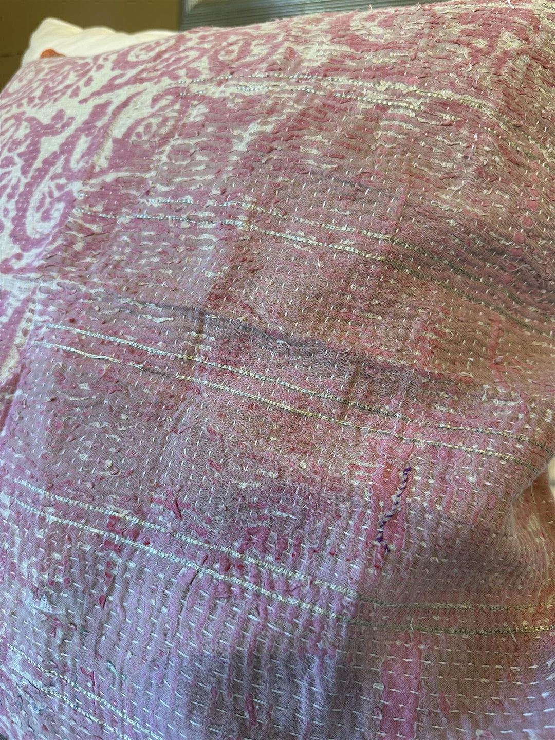 Putetrekk vintage kantha 60 x 60 cm Nr 25