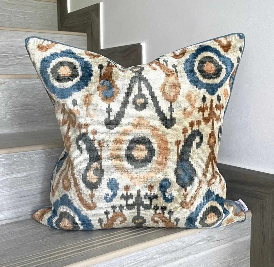 Velvet ikat putetrekk soil 50 x 50 cm