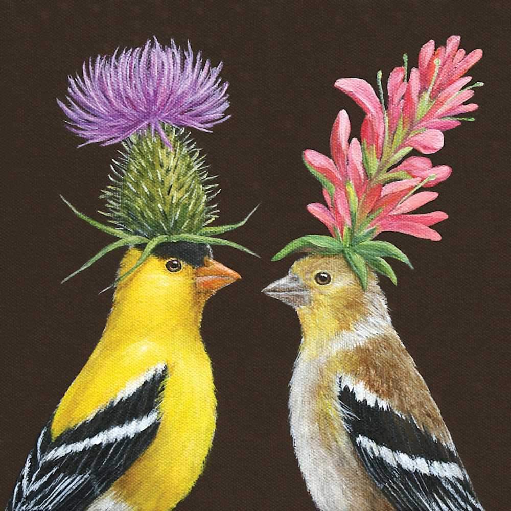 Papirserviett Goldfinch couple