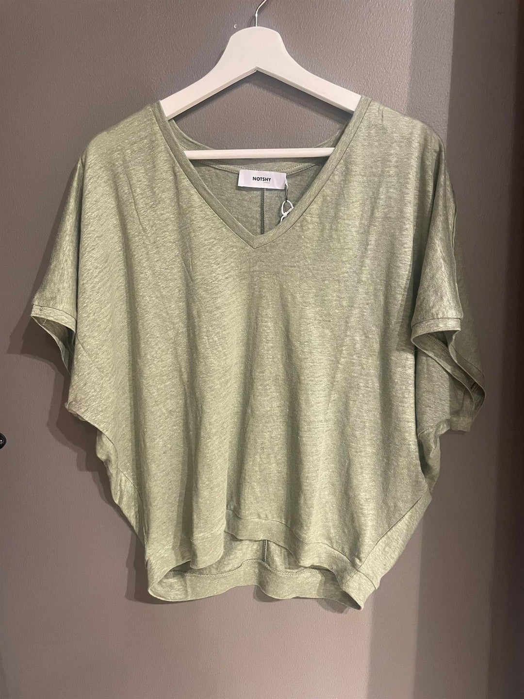 Sophia t-skjorte 100% lin lichen
