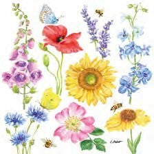 Papirserviett Flowers & bees