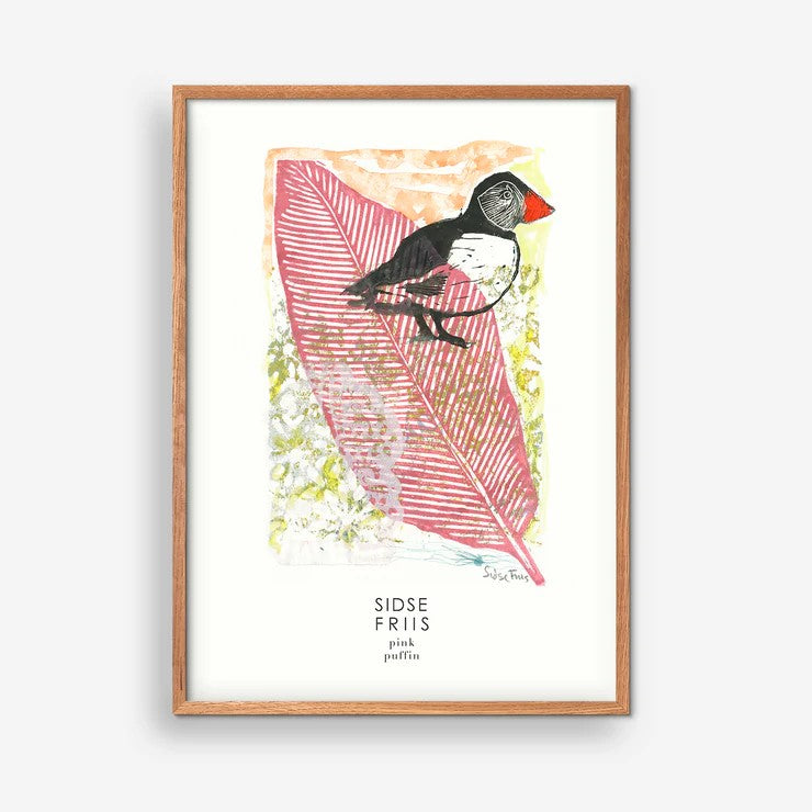 Pink puffin - Sidse Friis 30 x 40 cm